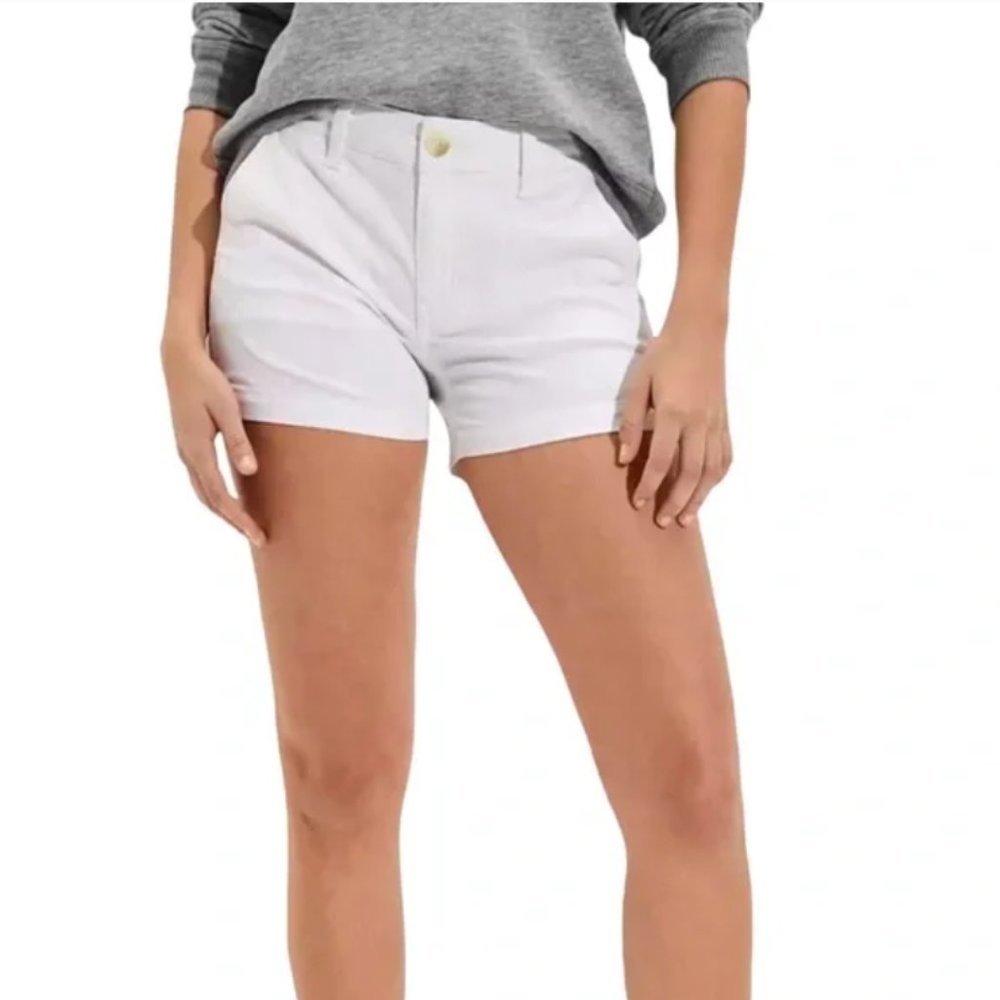 American Eagle Chino Midi Shorts in White